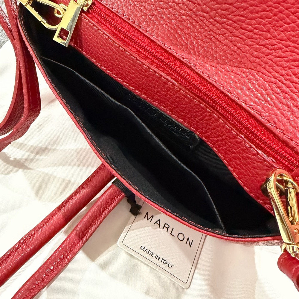Marlon Firenze Red Leather Crossbody Bag - Picture 6 of 14